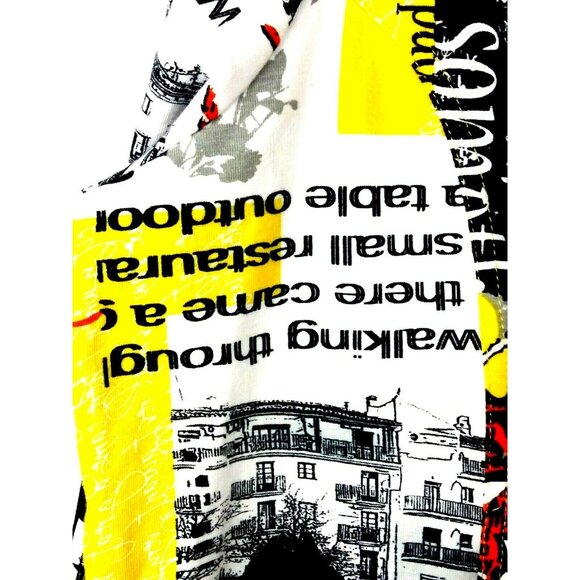 Collagecore Athleisure Abstract Yellow Jacket Women SIze Large Scenic Full Zip - Picture 5 of 9